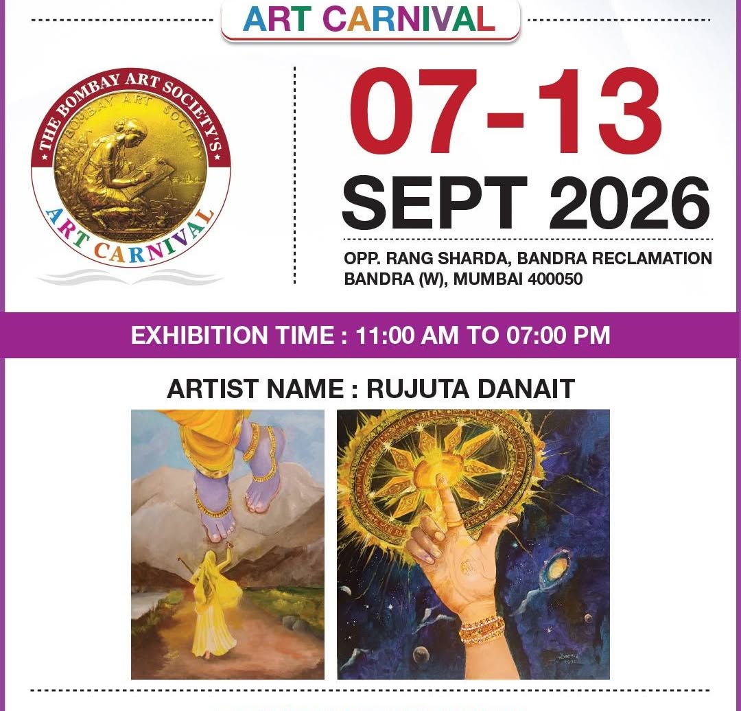 Bombay Art Society Art Carnival poster naming Rujuta Danait